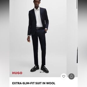 HUGO - Men's Navy Suit - 40S - extra slim soft construction